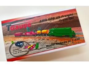 EMD GP8 Green US Freight Train Set